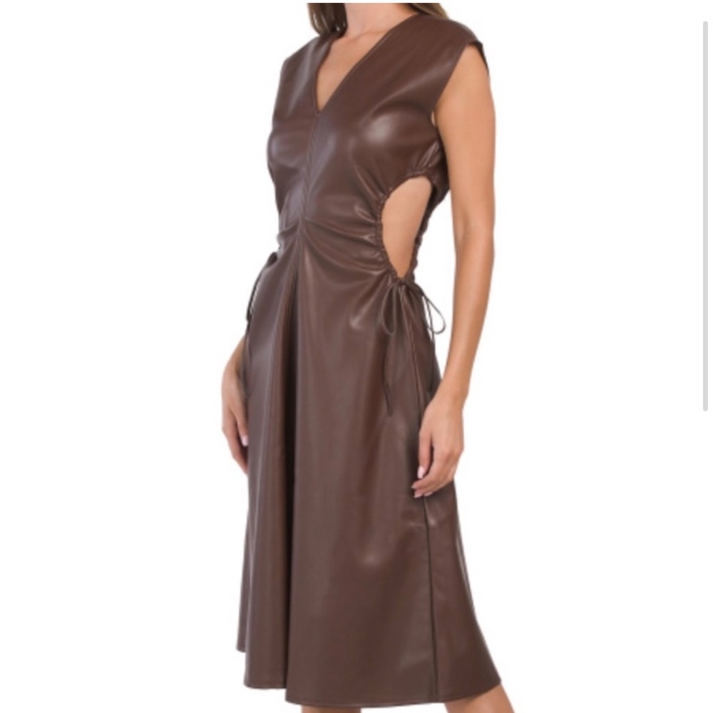 7 For All Mankind Brown Midi Wrap Skirt